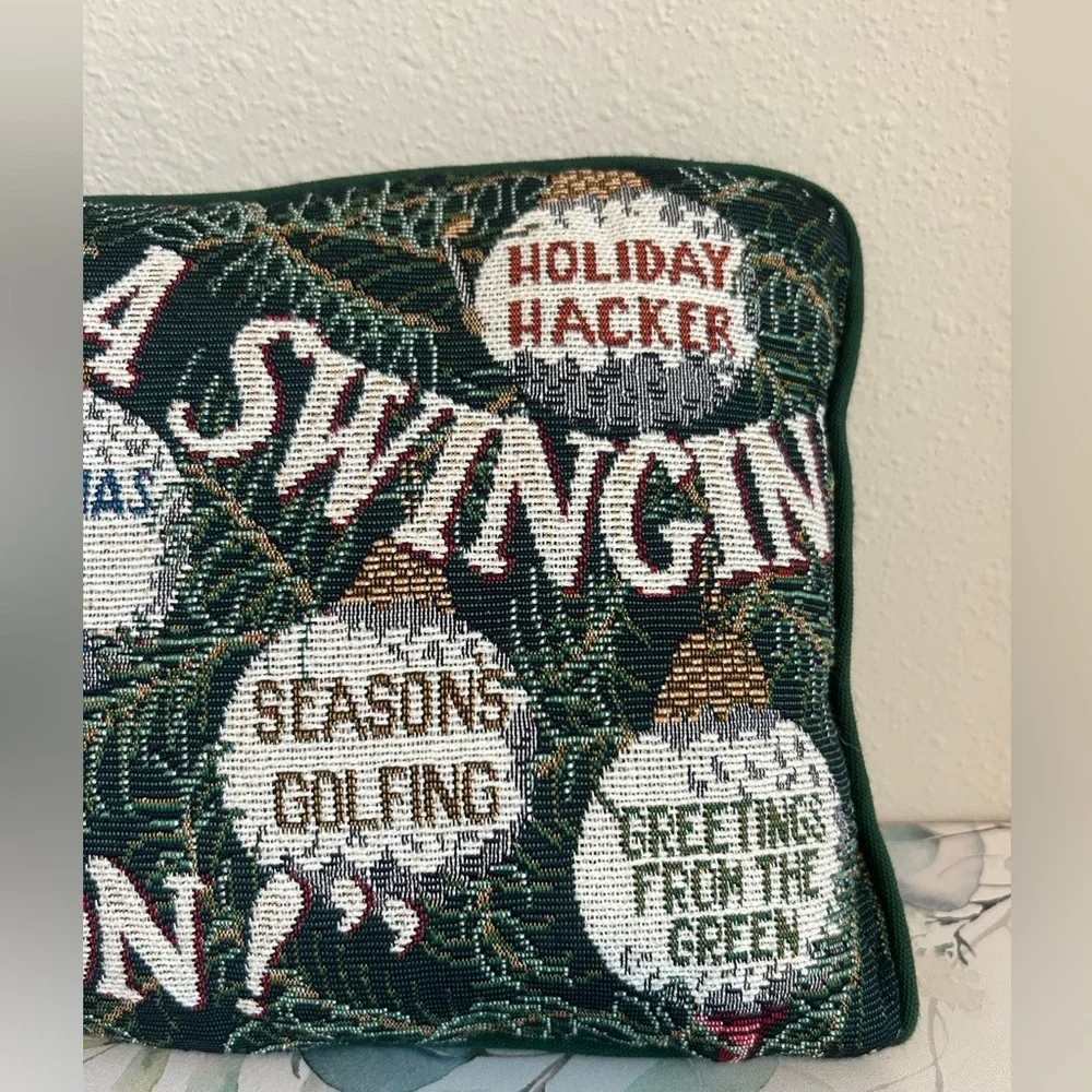 Vintage holiday cross stitch golf pillow